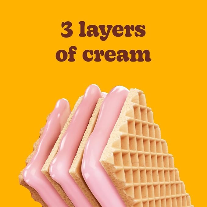 Bauducco Strawberry Wafers - Crispy Wafer Cookies With 3 Delicious, Indulgent, Decadent Layers of