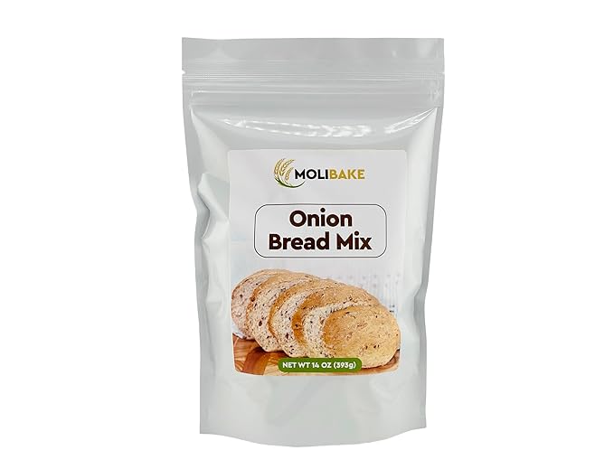 Molibake Onion Bread Mix ??Premium All-Natural Baking Mix for Bread Machine and Oven ??14 oz