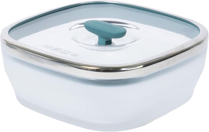 Anyday 5.5-Cup Square Glass Food Storage with Glass Lid | Plastic-Free Meal Prep & Microwave