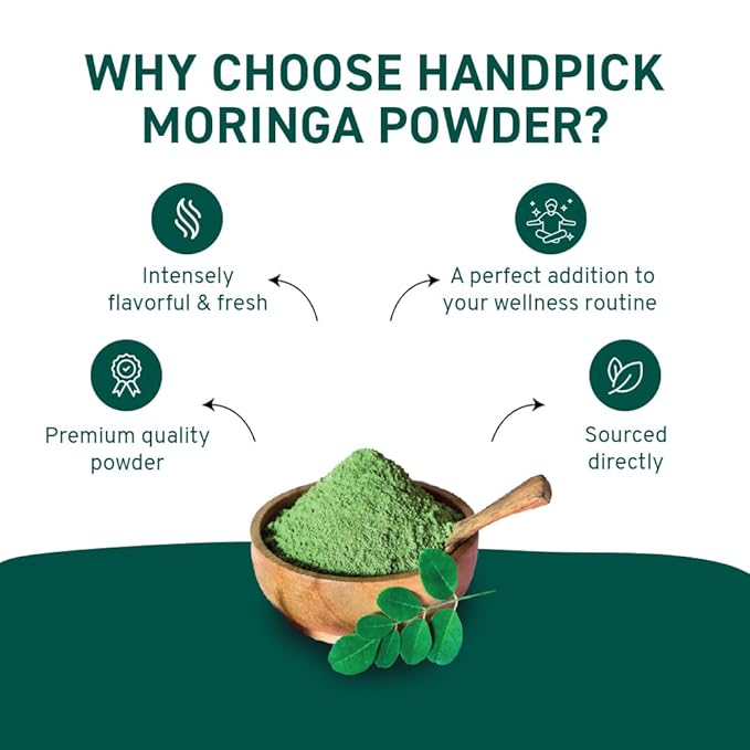 HANDPICK USDA Organic Moringa Powder (397g/14oz) Pure Moringa Oleifera Leaf Powder | Authentic