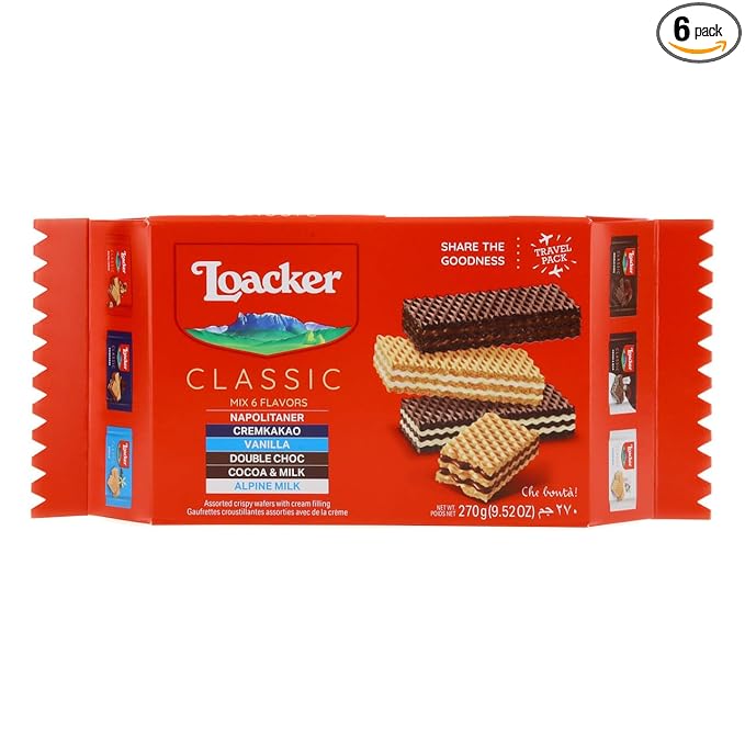 Loacker Classic Wafers Mix - Premium Assorted Crispy Wafer Cookies - Variety Pack - Hazelnut