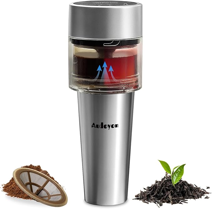 Coffee & Tea Maker, Portable Cold Brew Coffee Machine, Rapid Tea Brewer 16oz Hot & Iced
