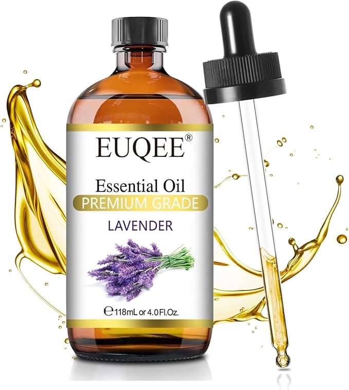 Lavender Essential Oil 118mL Pure Lavender Oil Large Capacity Essential Oil with Glass Dropper for