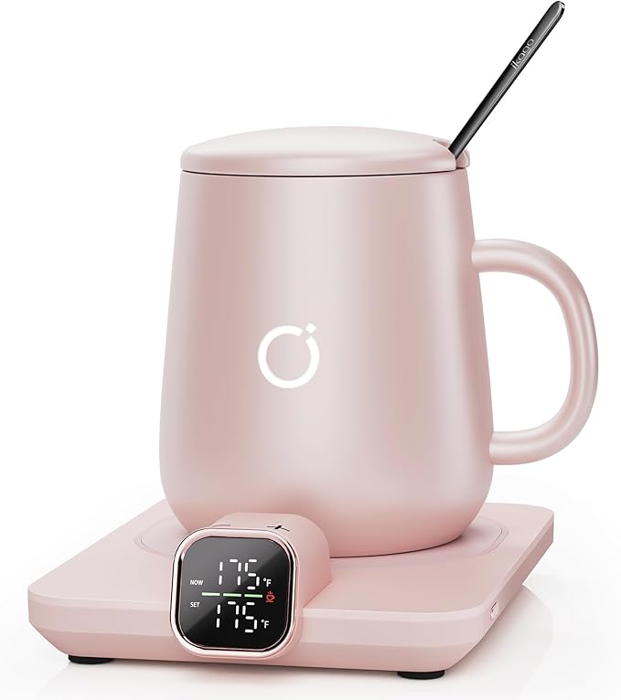 Coffee Mug Warmer Set, Temperature Control Smart Heated Mug for Desk, Electric Coffee Warmer with