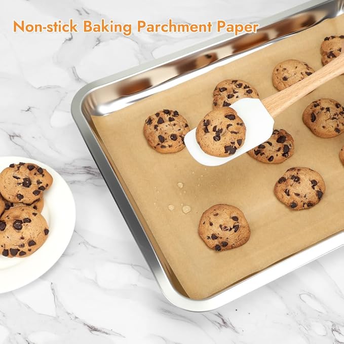 BYKITCHEN 12 x 16 Inch Parchment Paper Sheets, Non-Stick Precut Unbleached Baking Parchment Paper