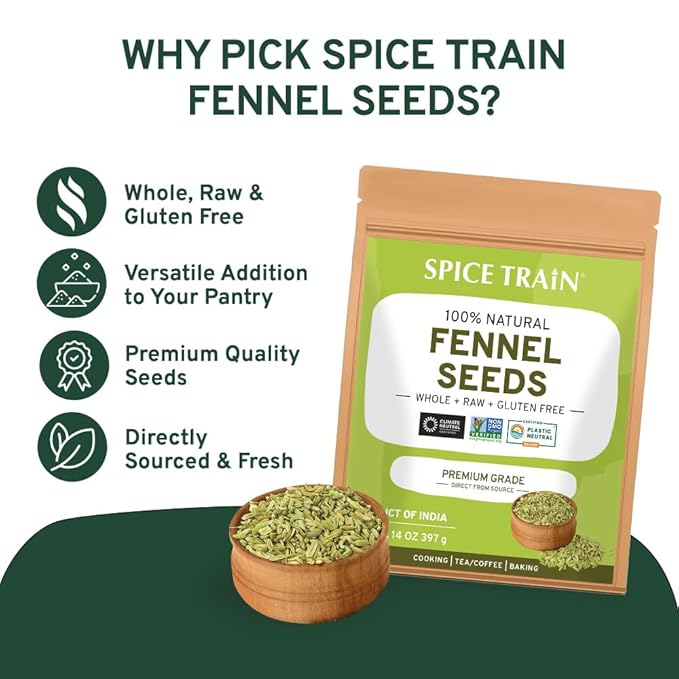 Fennel Seeds (397g/14oz) Tested for Quality | Raw Fennel Seed | Perfect for Cooking, Teas