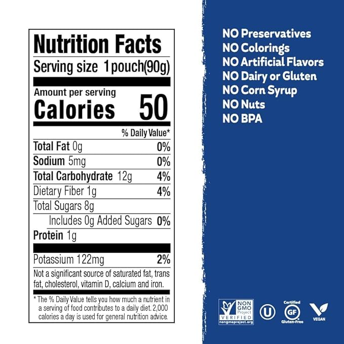 Buddy Fruits & Veggies Snacks To Go Blueberry Sweet Potato Unsweetened Applesauce 3.2oz (18pk)
