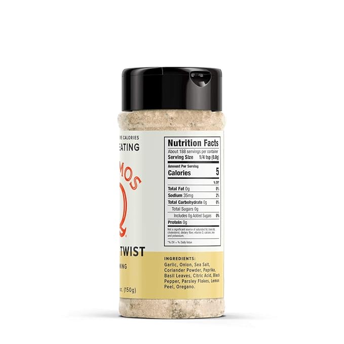 Kosmos Q Lemon Twist Seasoning, Zesty Lemon Pepper Spice Mix for Chicken, Fish, Veggies & More
