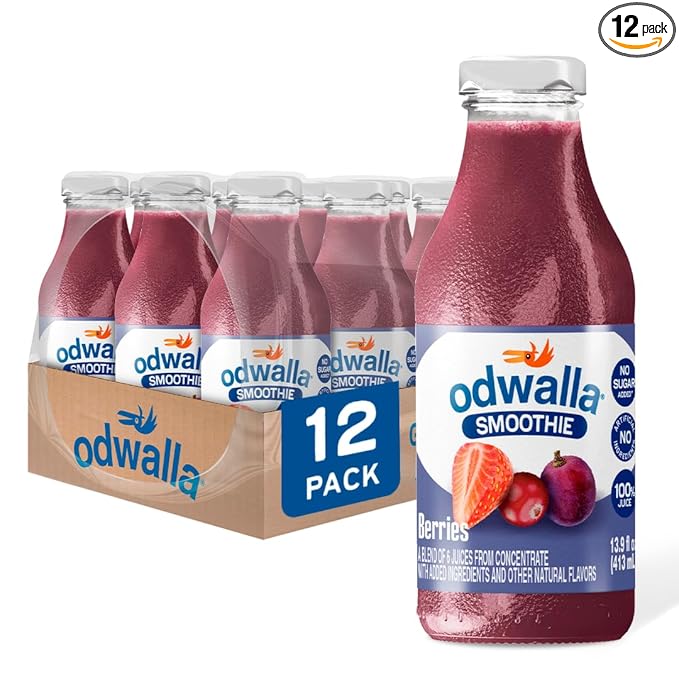 Odwalla Berries Smoothie - Fruit Smoothie Mix Ready to Drink - Juice Blend, No Added Sugar, No