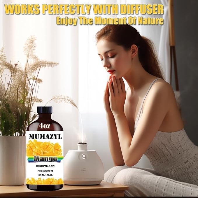 Mango Essential Oil, Mango Oil 4 Fl Oz 120ML for Diffuser Humidifier Yoga Cleaning DIY Candle Soap