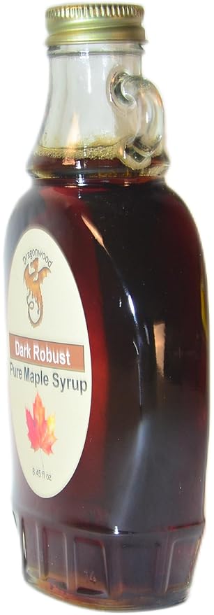 Pure Maple Syrup - Dark Color And Robust Taste Grade - For Pancakes and Waffles - By Dragonwood (8