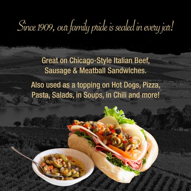 Enrico Formella Mild Muffuletta Salad - Gluten Free Italian Olive Mix - New Orleans Style Sandwich