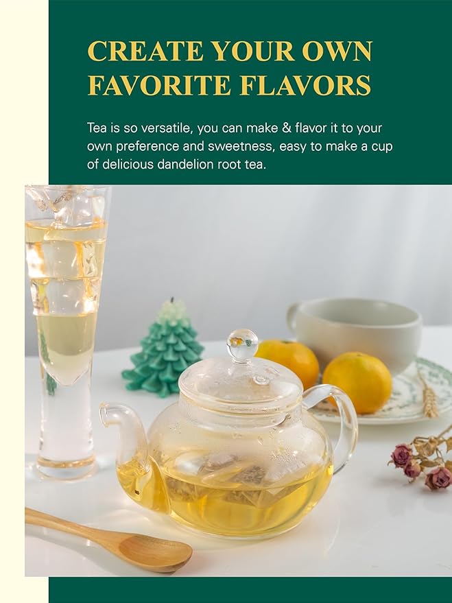 GLDNT Organic Dandelion Root Tea Bags, Premium Organic Raw Dandelion Root Tea, Smooth Taste