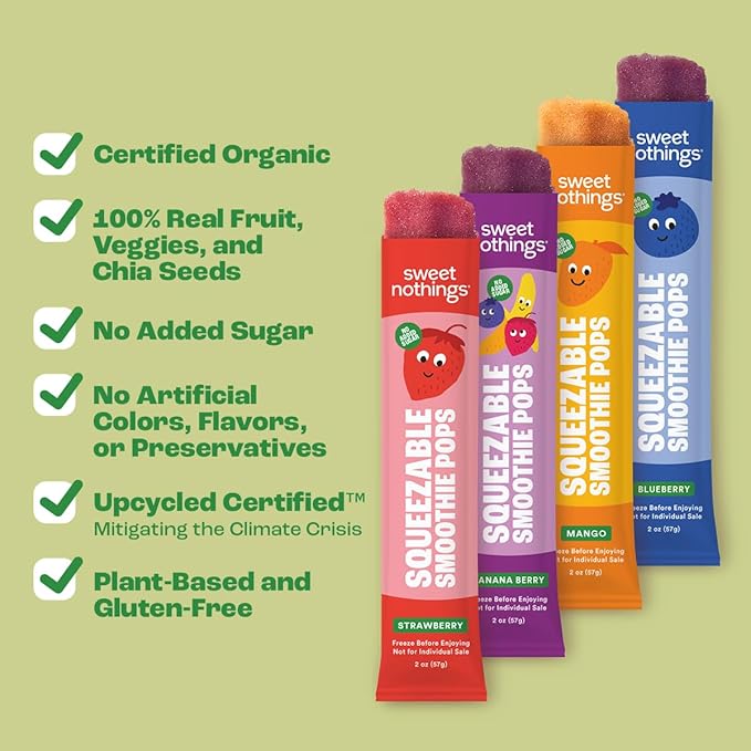 Sweet Nothings, Multi-Pack, USDA Organic Kids' Squeezable Super Fruit Smoothie, Value Pack of 24