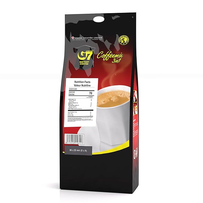 Trung Nguyen G7 Instant Coffee - 3-in-1 with NANO+ Technology, Roasted Ground Blend, Non-dairy