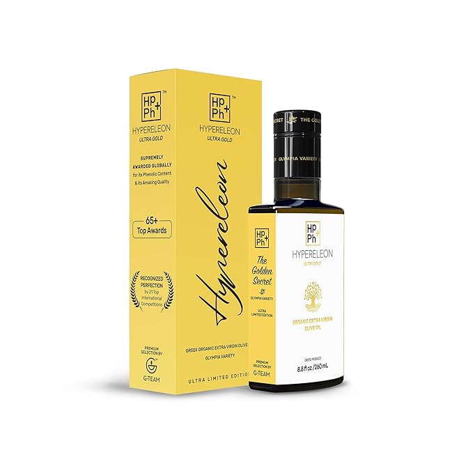HYPERELEON ULTRA GOLD | Premium, Organic, Supremely Rich in Polyphenols, Greek Extra Virgin Olive