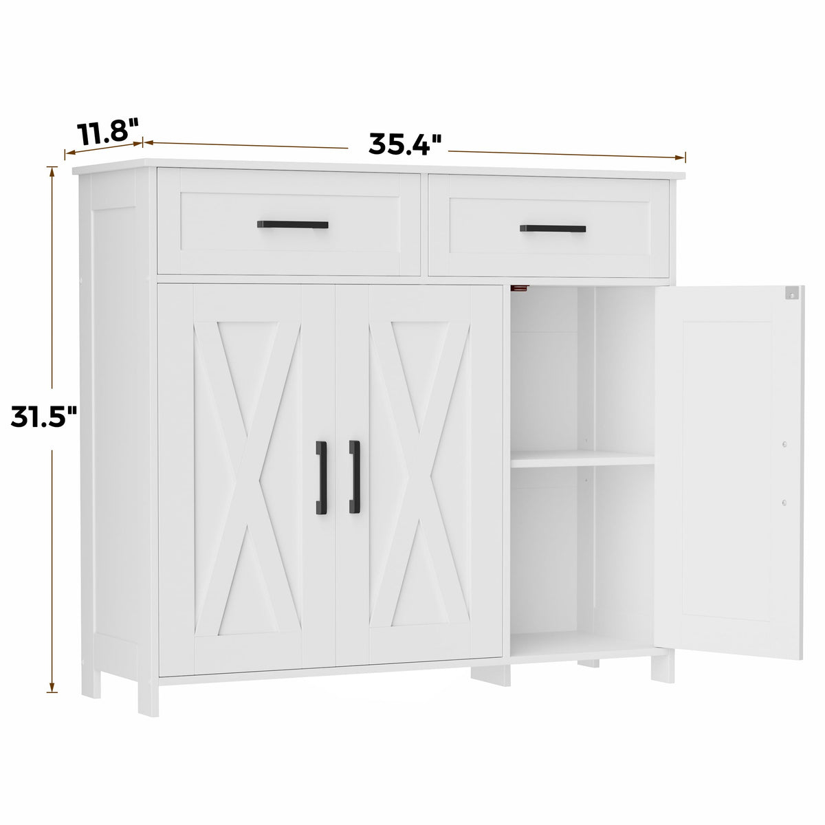 Homhedy Coffee Bar Storage Cabinet with Drawers, Kitchen Buffet Cabinet