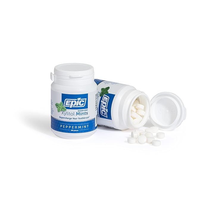 Epic 100% Xylitol Mints - Aspartame Free, Sugar Free - Peppermint Flavored Mints, 180 Pieces (Pack