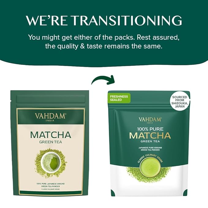 VAHDAM, Japanese Matcha Tea Powder (50 Cups,3.53oz) Sourced from Japan | Authentic Japanese Matcha
