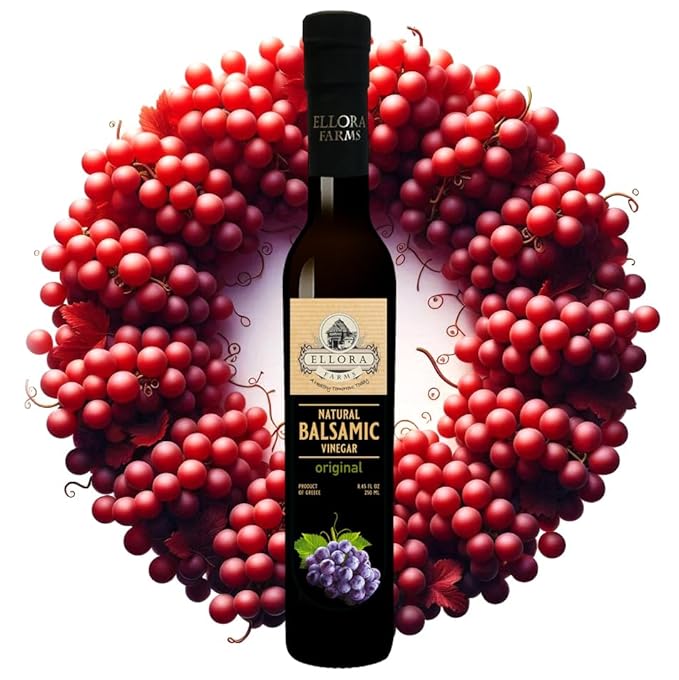 Ellora Farms, Plain Natural Balsamic Vinegar, Award-Winning, Thick and Creamy, No-added Sugars