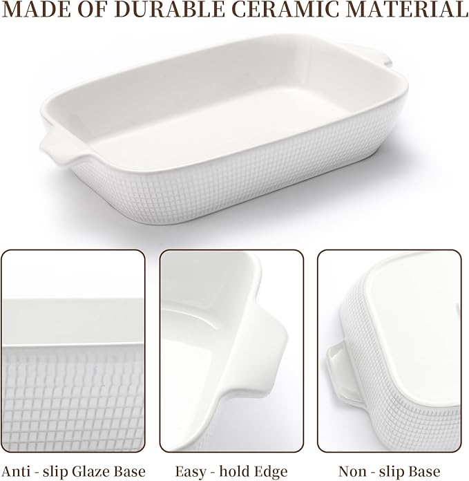 Bakeware Casserole Oven Dishes Baking - 3pcs Ceramic Rectangular Oven Serving