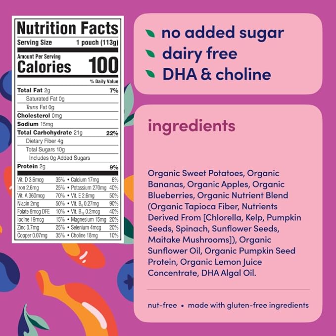 Cerebelly Organic Baby Food Pouches ??Dairy Free Smoothies for Toddlers | No Added Sugar, Fiber