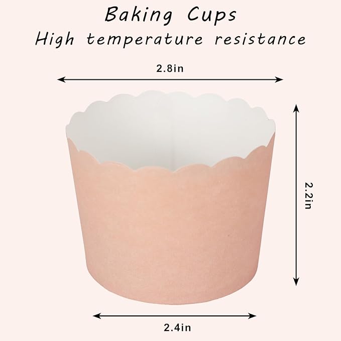Whaline 120Pcs Orange Paper Baking Cups Scalloped Edge Cupcake Wrappers Gradient Orange Cupcake