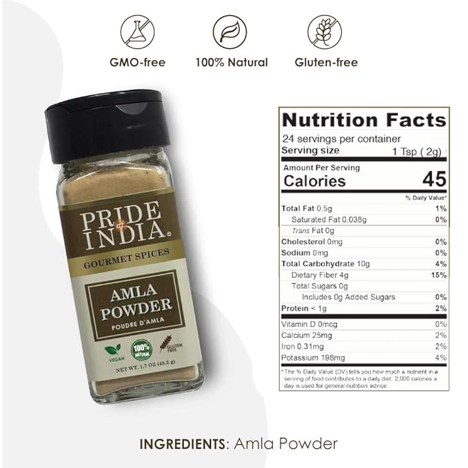 Pride of India – Amla Powder – Gourmet Spice – Tangy & Savory – Pure Indian Gooseberry Ground