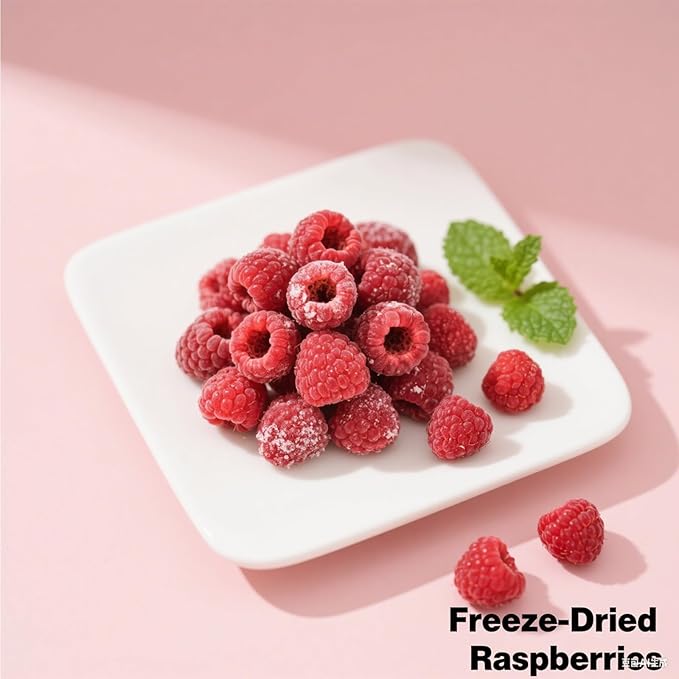 Premium Freeze-Dried Raspberries 4oz (110g) - Whole Berry Crunch, No Sugar Added | Perfect for