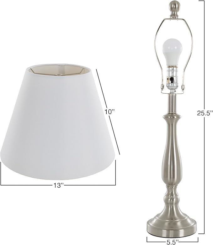 3-Piece Home Lighting Set - Coordinating Bundle with 2 Table Lamps and 1 Floor Lamp for Home and