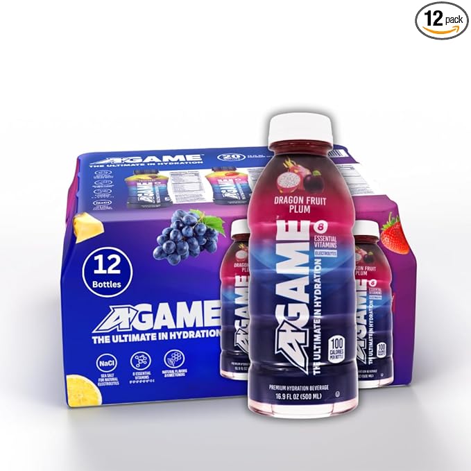 A-GAME Sports Drink, Dragon Fruit Plum, The Ultimate Hydration Sports Beverage for Athletes, 8