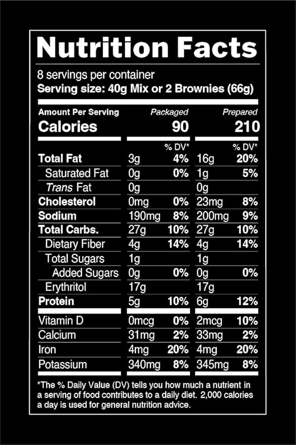 TruEats Brownie Mix: Diabetic Friendly, Protein & Fiber Rich, Low Glycemic & Gluten Free, No Sugar