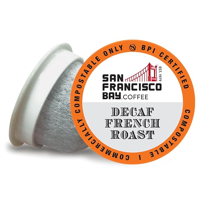 San Francisco Bay Compostable Coffee Pods - DECAF French Roast (80 Ct) K Cup Compatible including