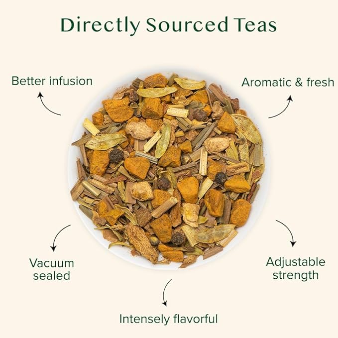 VAHDAM, Turmeric Spice Herbal Tea (50+ Cups, 3.5 oz) Caffeine Free, Non GMO, Gluten Free | 100%