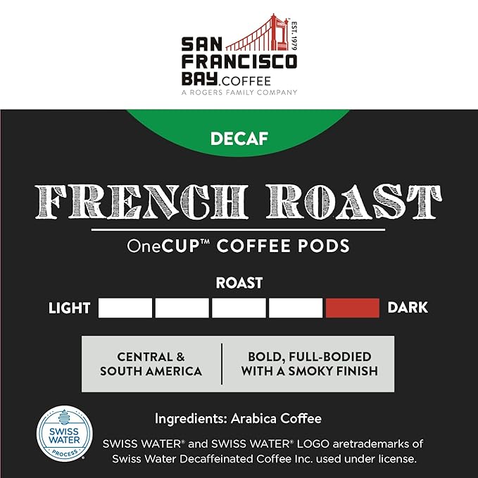 San Francisco Bay Compostable Coffee Pods - DECAF French Roast (120 Ct) K Cup Compatible including