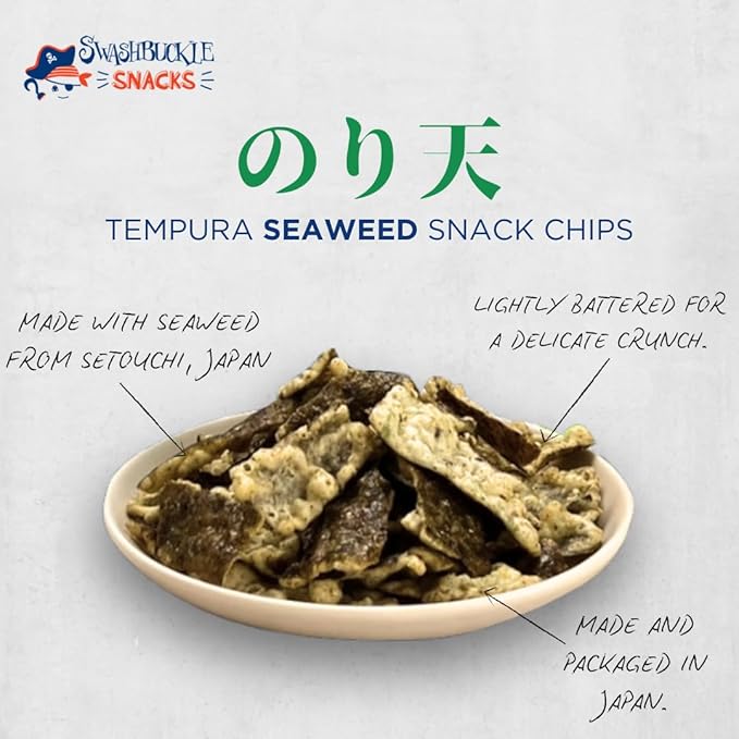 Japanese Tempura Seaweed Snack Chips, Noriten ??Ramen Flavor | 0.95oz x 5 | Made in Japan by