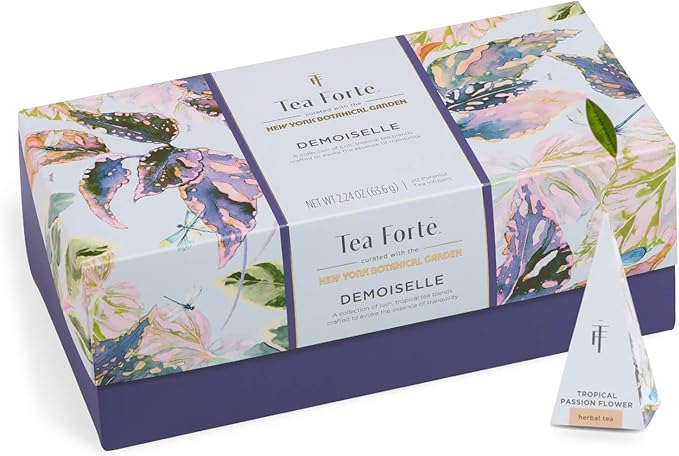 Tea Forte Demoiselle Premium Tea Presentation Box Tea Gift Sampler, 20 Count, 2 of Each Variety