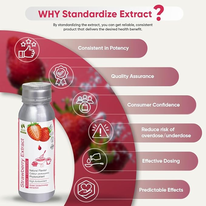Bionutricia Strawberry Extract Liquid, No Artificial Additives, Natural Fruit Extract Flavor for