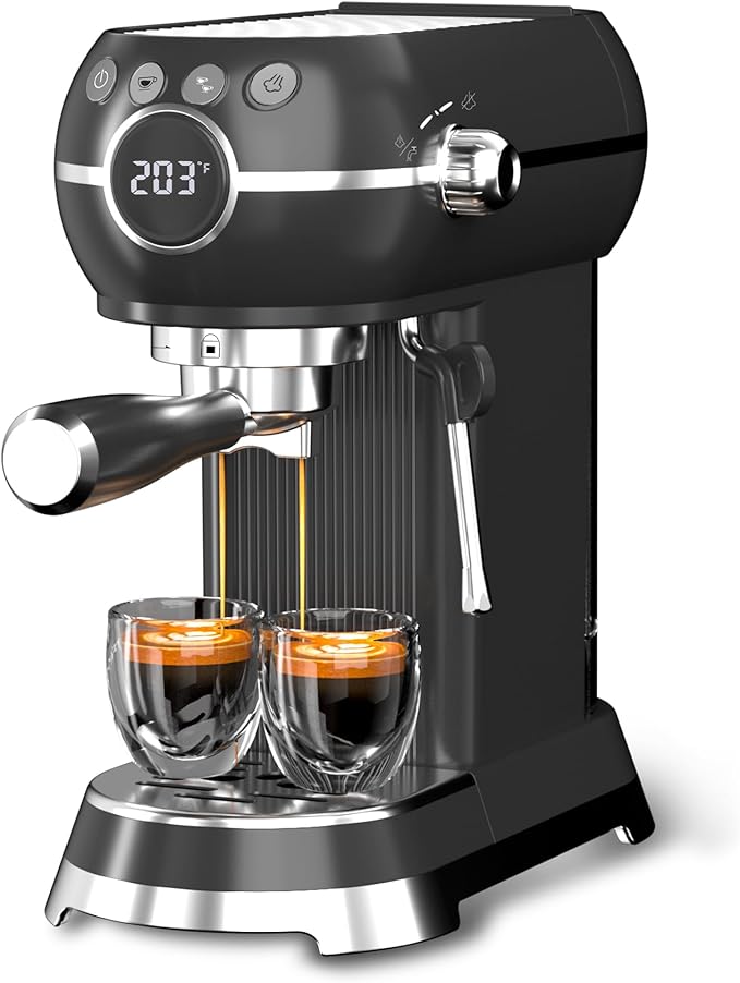 HBN 20Bar Compact Espresso Machine with Milk Frother, 27oz Removable Water Tank for Small Spaces