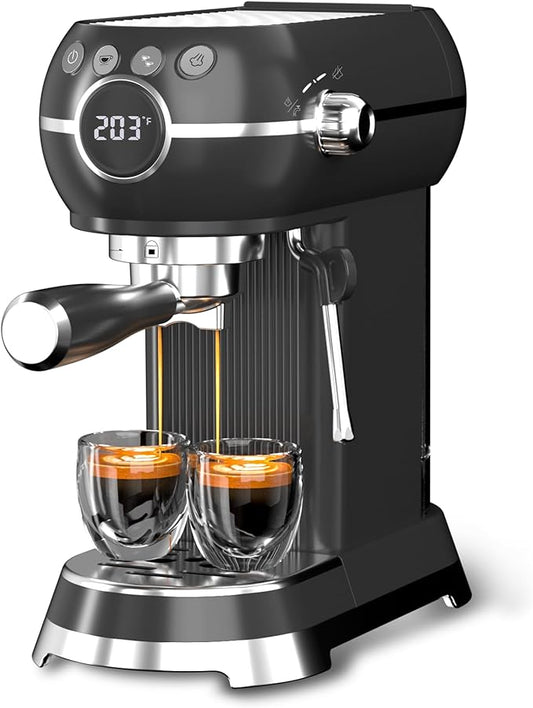HBN 20Bar Compact Espresso Machine with Milk Frother, 27oz Removable Water Tank for Small Spaces