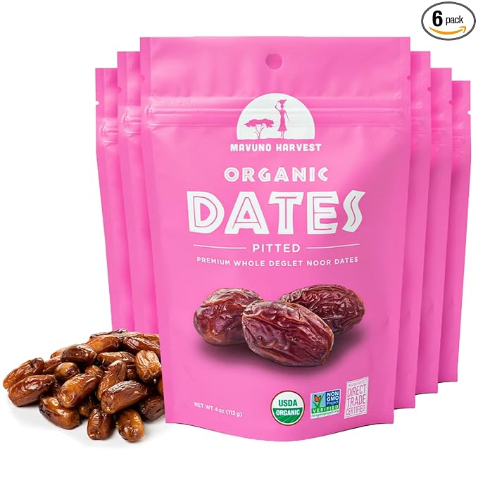 Mavuno Harvest Pitted Dates Dried Fruit Snacks | Organic Dried Dates | Healthy Snacks for Kids and