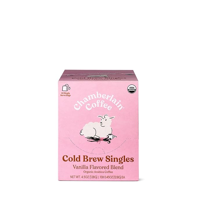 Chamberlain Coffee Fluffy Lamb Vanilla Cold Brew Singles with Notes of Vanilla & Roasted Nuts - 10