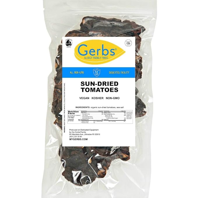 Gerbs Sun Dried Tomatoes 4 lbs. | Sea Salted, Dehydrated, Unsulfured, Resealable Bag | Rich Umami
