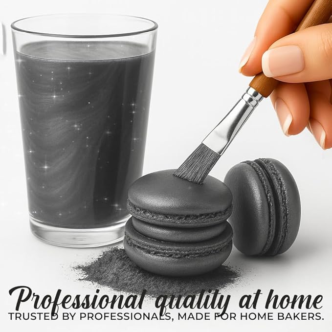 Bulk (20g) Black Luster Dust Edible Cake Decorations, Edible Black Dust for Cakes, Black Edible