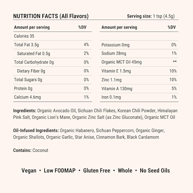 Redbloom Gut-Healthy Chili Crisp - Organic Chili Oil, No Seed Oils, Low-Fodmap, Vegan, Crunchy Hot