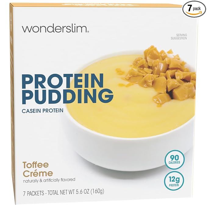 WonderSlim Protein Pudding, Toffee Cream, Gluten Free, Low Carb (7ct)