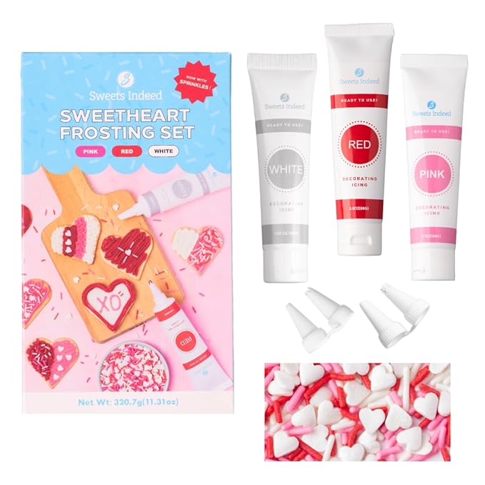 Sweets Indeed Frosting Kit plus Sprinkles Frosting Tubes nozzles 11.71 ounces Perfect for baking