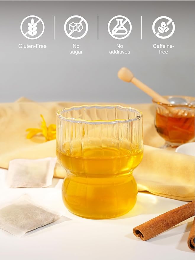 TeeLux Turmeric Ginger Cinnamon Tea, Natural Turmeric Herbal Tea with Ginger and Cinnamon, Spicy &