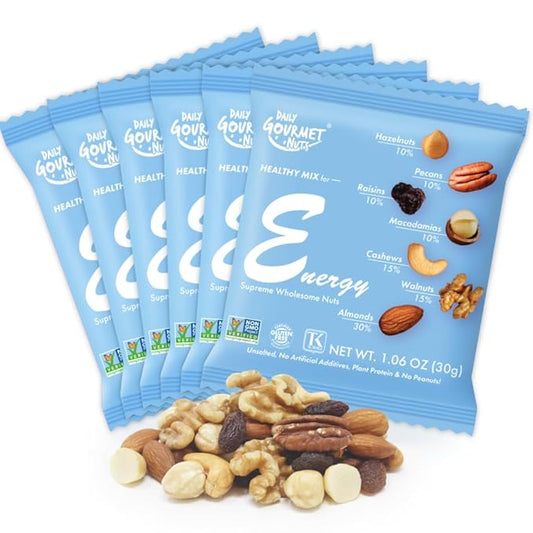 Daily Gourmet Nuts - Energy Mix/Healthy Trail mix Individual Packs/Premium Nuts & Dry