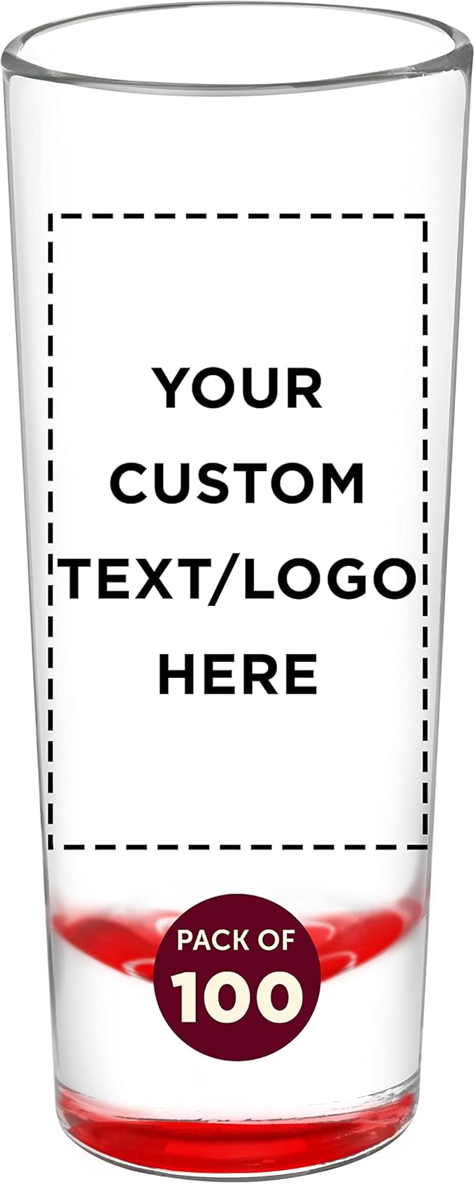 Custom Cordial Shooter Shot Glasses 2 oz. Set of 100, Personalized Bulk Pack - Great for Birthdays